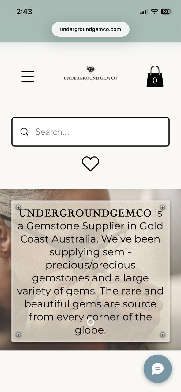 UNDERGROUND GEM CO website shown on mobile